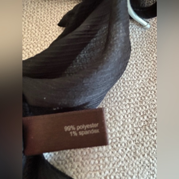 The Limited Black Sheer Long Sleeve Button Down Tie Top Blouse Shirt. Size Small - Picture 8 of 9